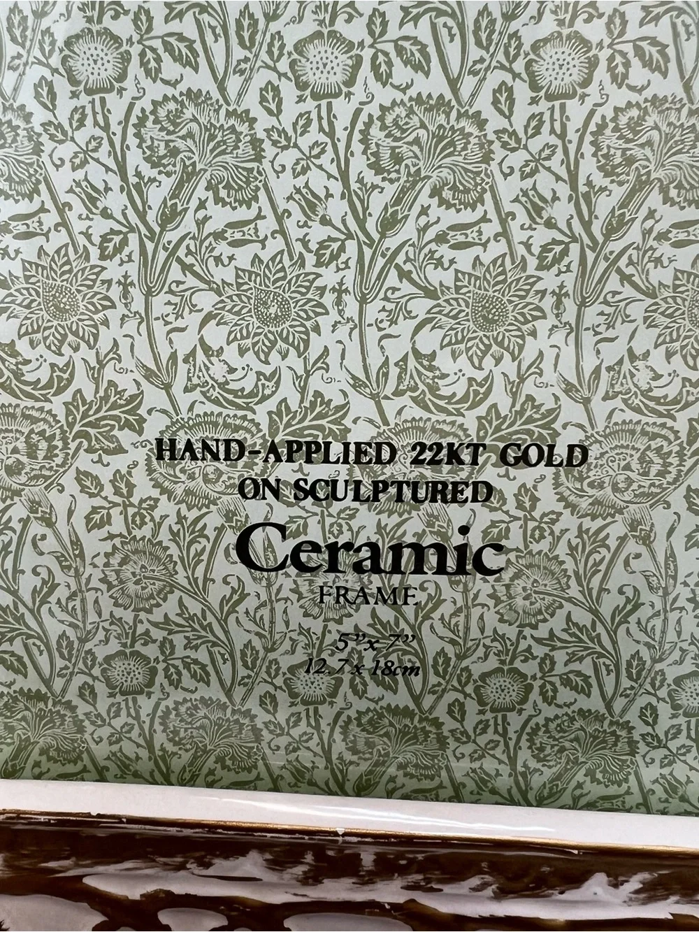 Philip Whitney Ceramic Frame Hand-Applied 22kt Gold